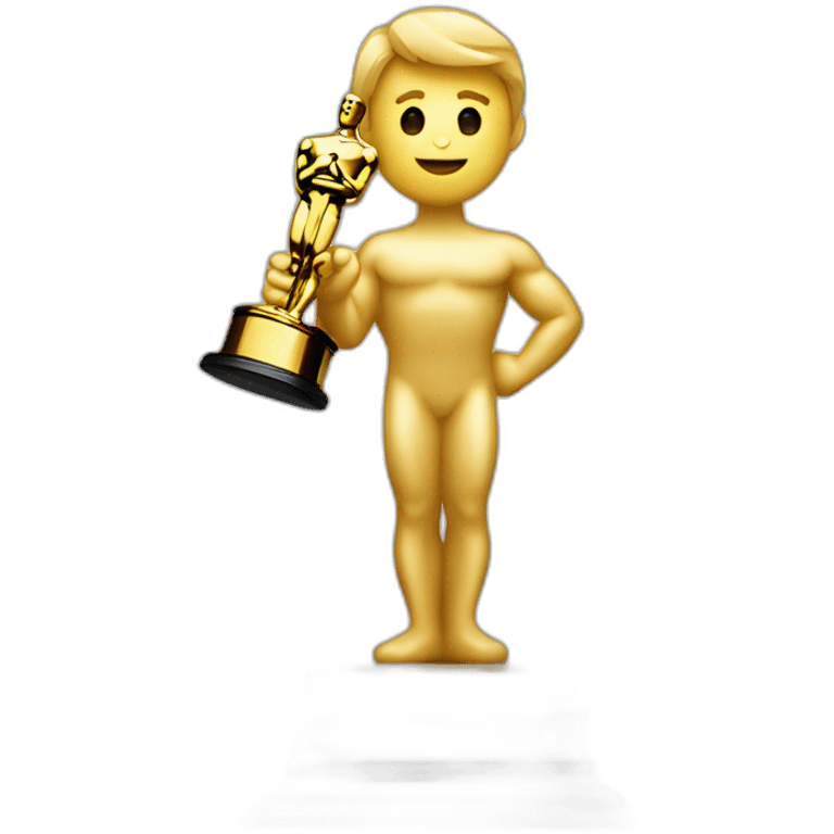 A blond man lifting the Oscar trophy emoji