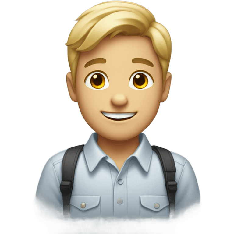 smiling boy in collared shirt emoji