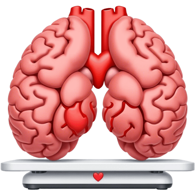 The brain and the heart are on the scale from different sides emoji