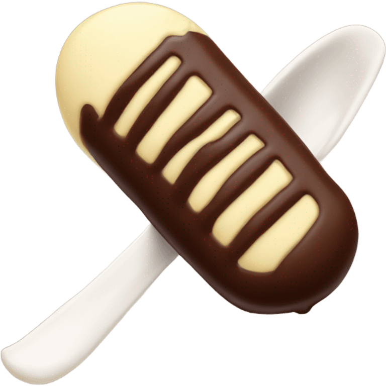 chocolate and vanilla quenelle emoji