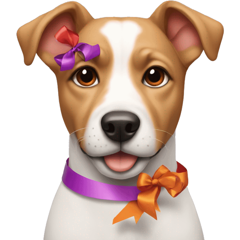 Dog with ribbons emoji