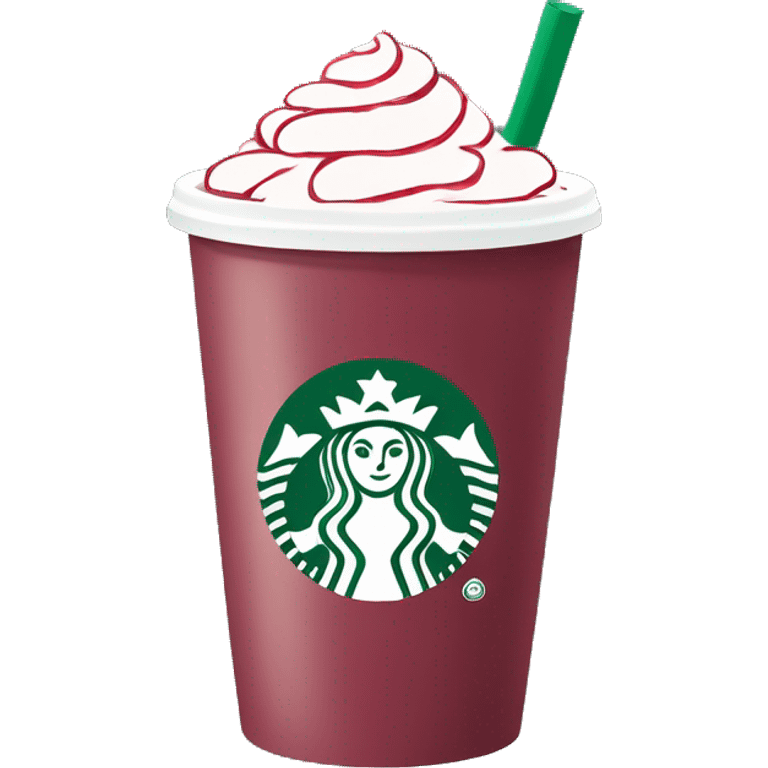 A venti Starbucks cup filled with strawberry açaí  emoji