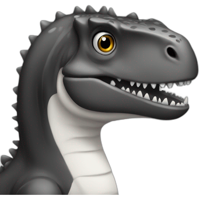 Black and white dino emoji