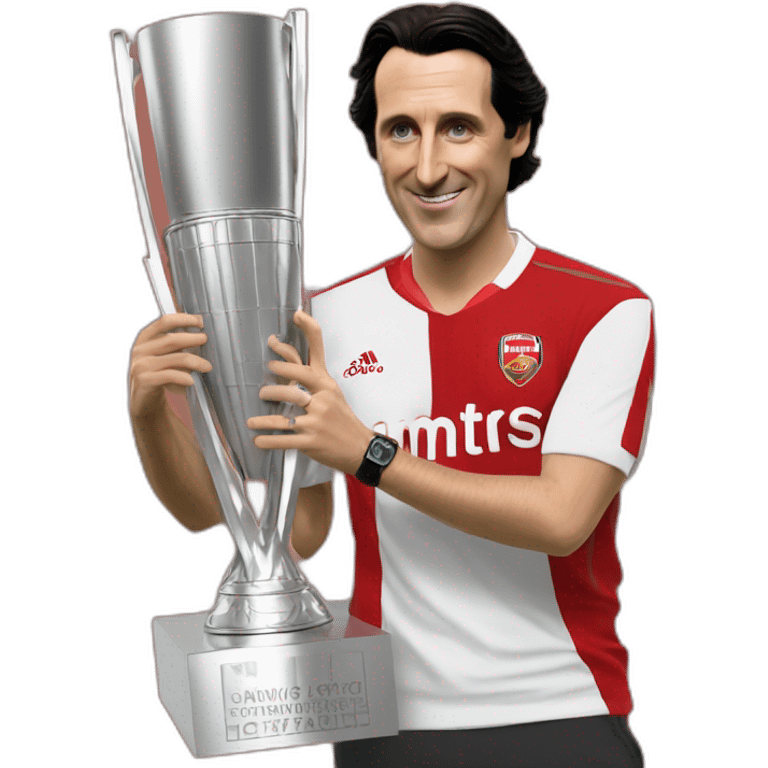 unai emery holding europa league trophy emoji