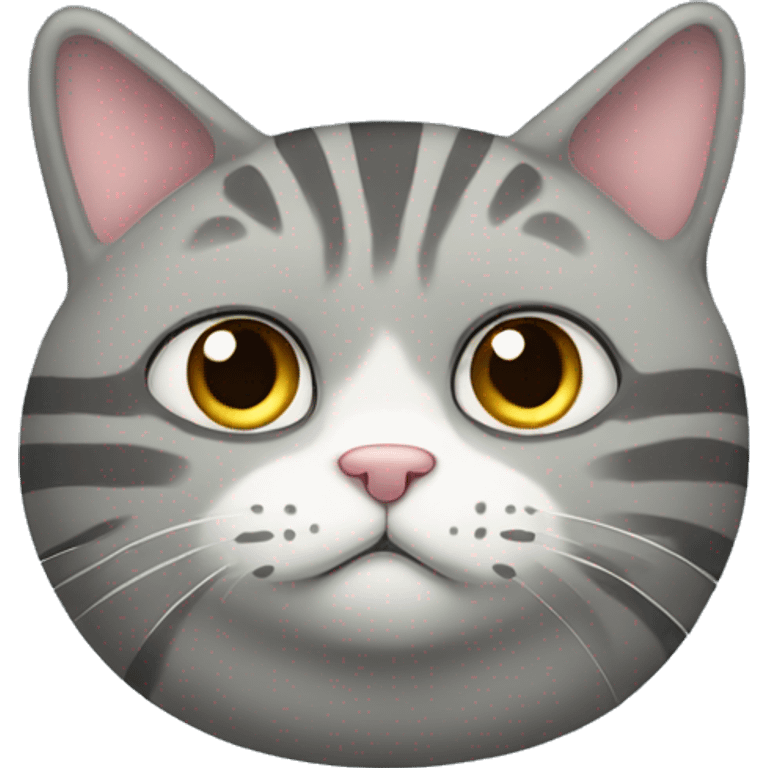 Fat gray striped cat emoji