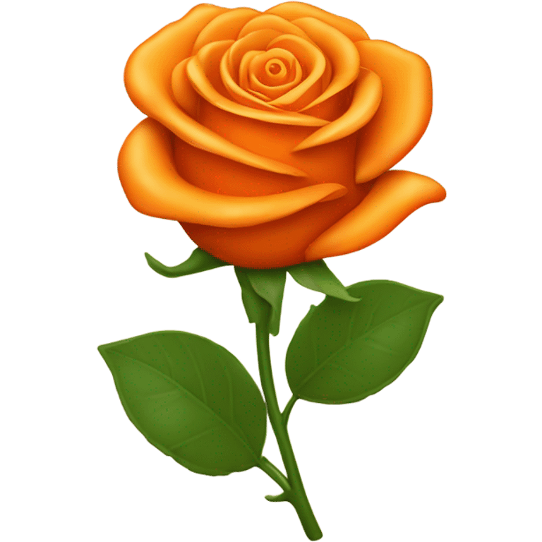 Orange aesthetic heart in which there is a bright orange rose  emoji