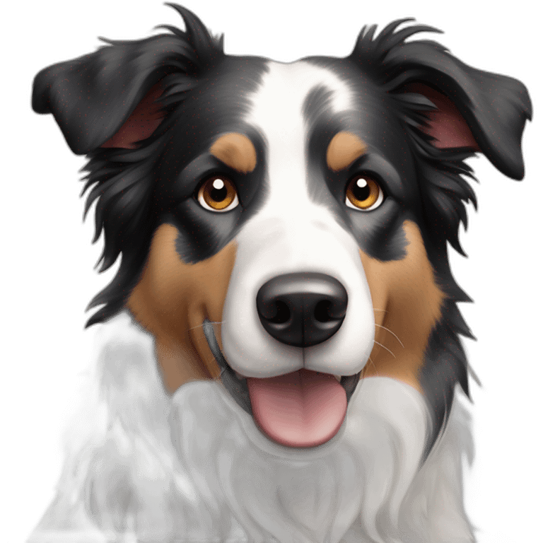 Merle tricolor border collie emoji