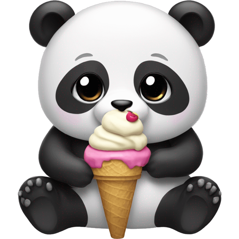 Panda eating ice cream emoji