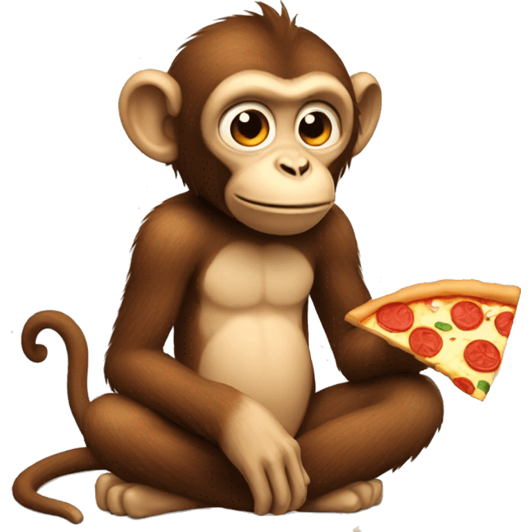 Monkey eating pizza emoji