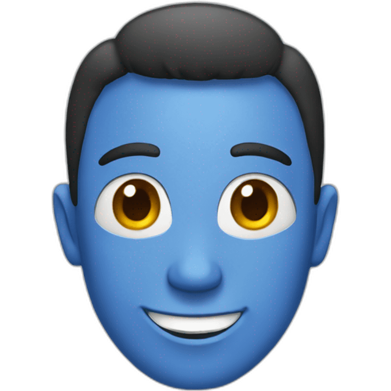 create an emoji of a blue face with a smile emoji