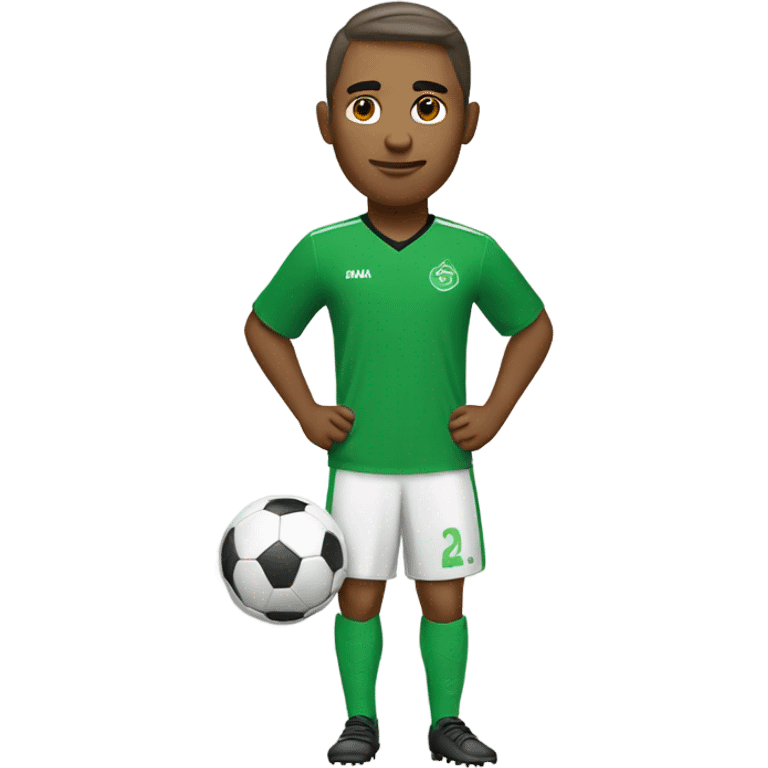 A soccer player with a green shirt  emoji