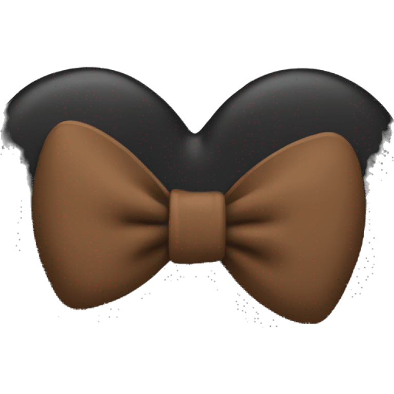 black heart with brown bow emoji