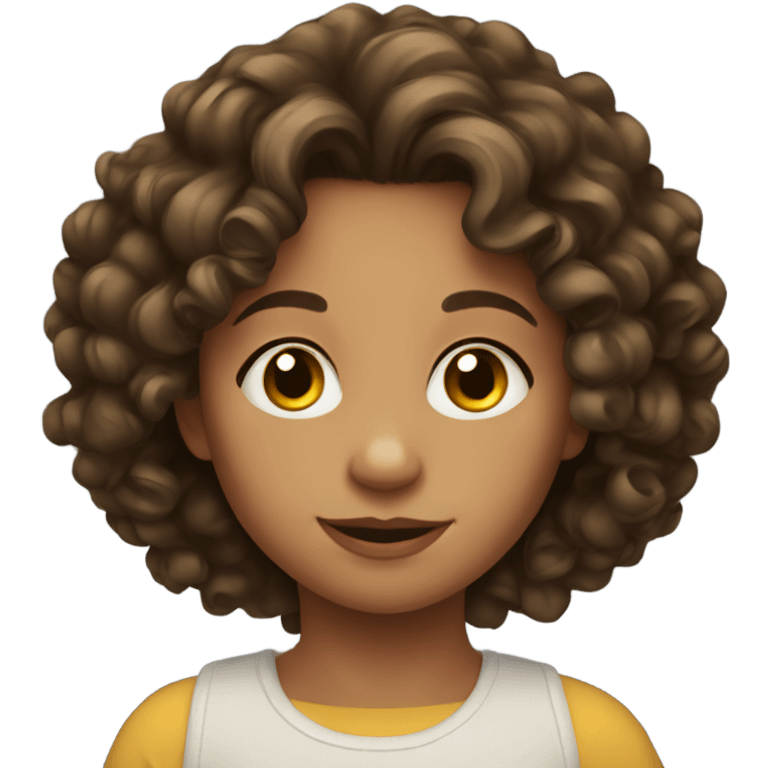 brunette curly child emoji