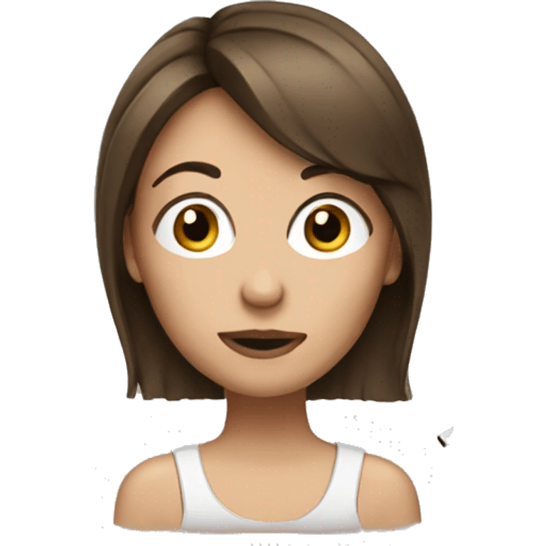 girl with brown hair smoking emoji