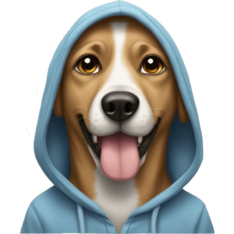 Dog wearing hoodie emoji