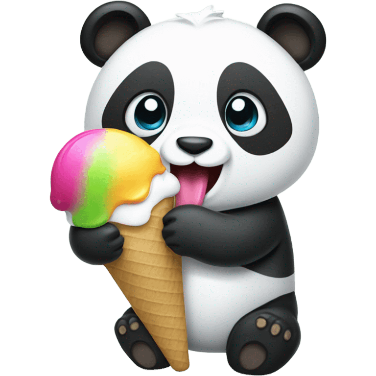 Panda eating ice cream emoji