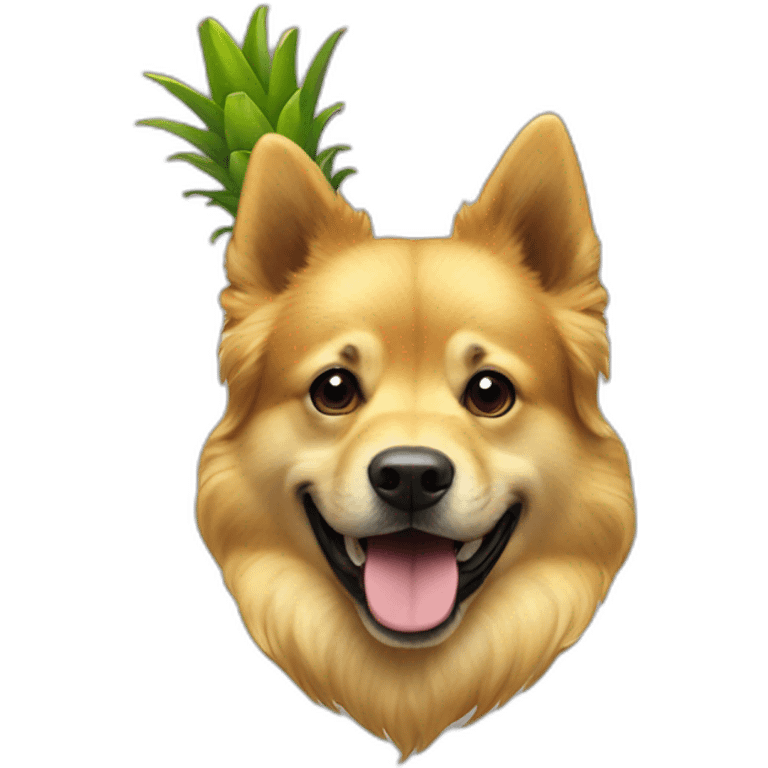 chien golden avec une tête d'ananas emoji