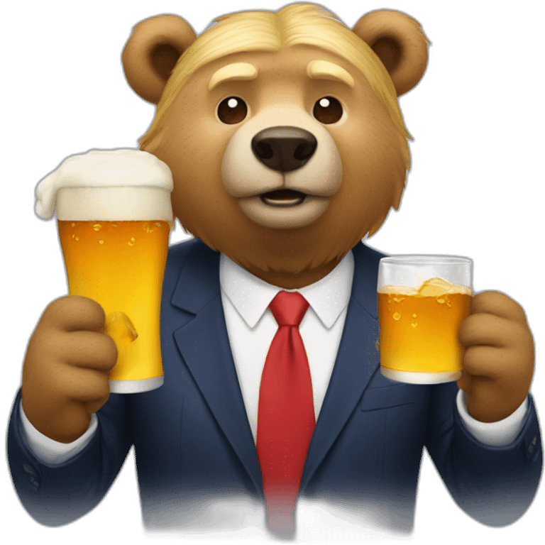 Donald-trump-drinking-a-bear emoji