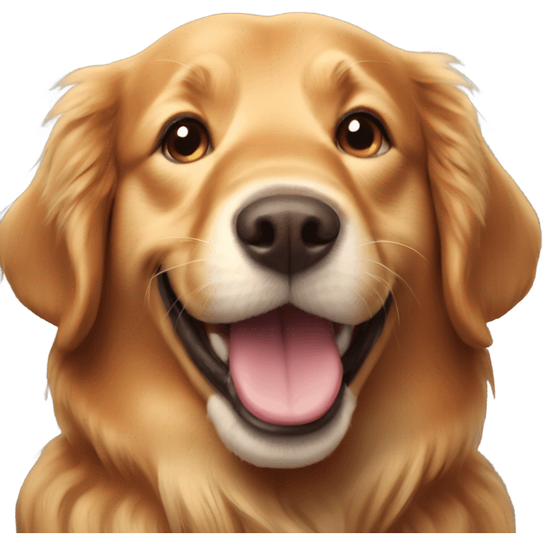 red golden retriever smiling  emoji