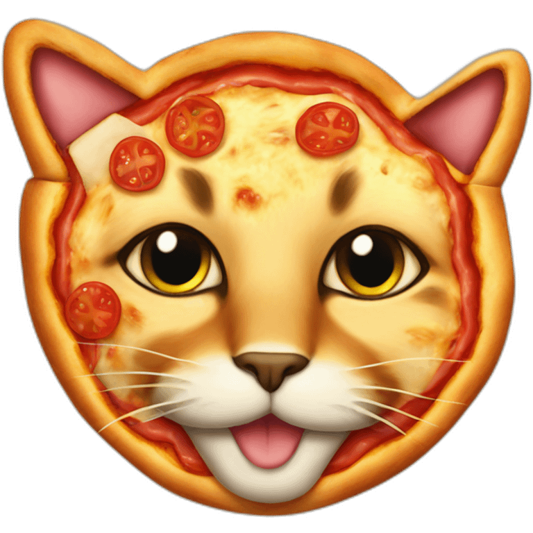 pizza in the shape of cat emoji