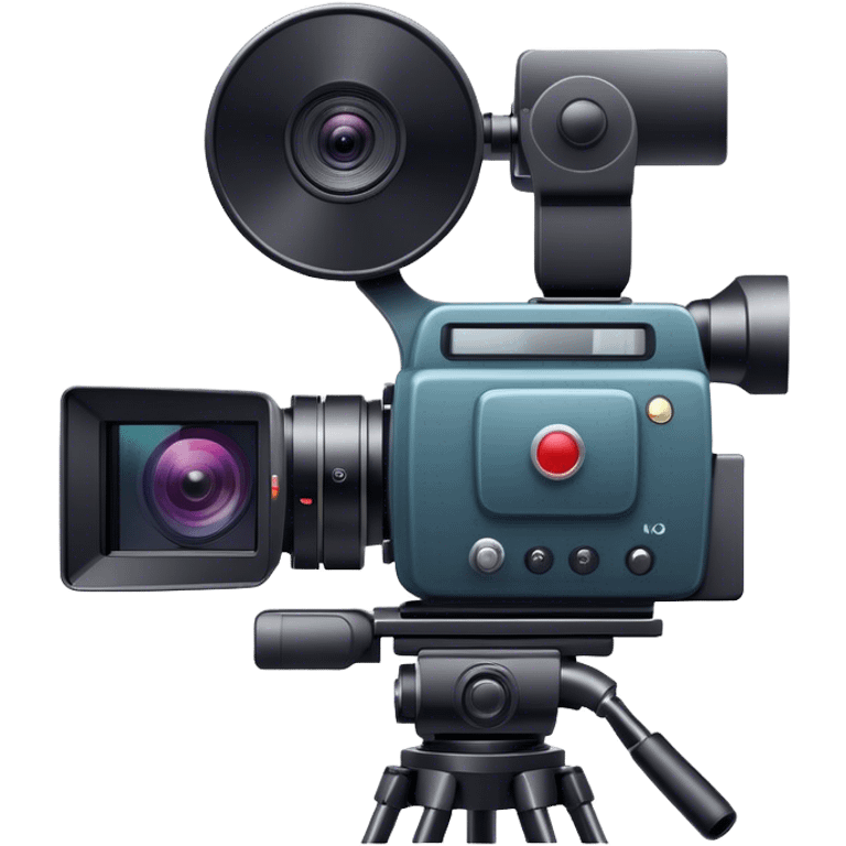 Create an emoji for video shooting. Show a video camera with a recording icon. Use modern, professional colors. Do not include any emojis or smiley faces. Make the background transparent. emoji