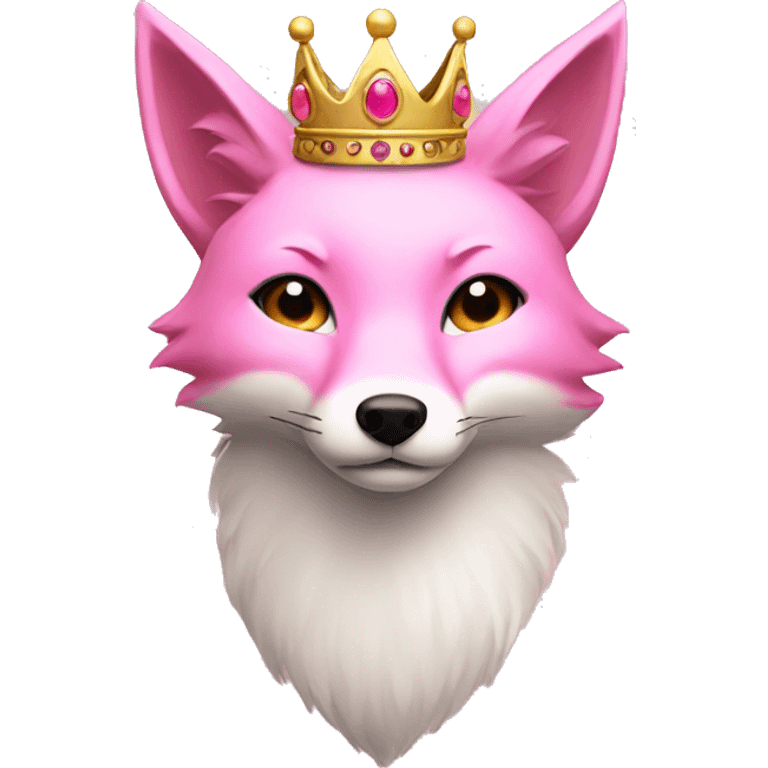 Pink fox with a crown emoji