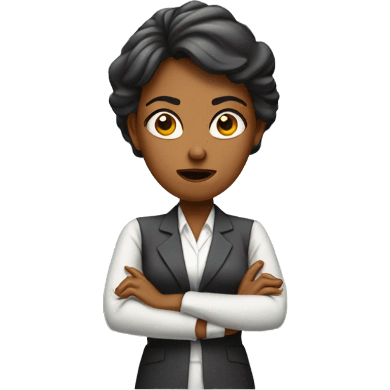 frustrated female teacher with shrugged shoulders emoji