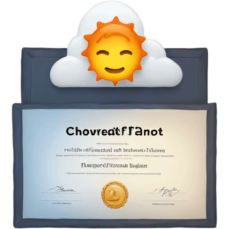 Cloudflare Icon with a certificate in front of it emoji