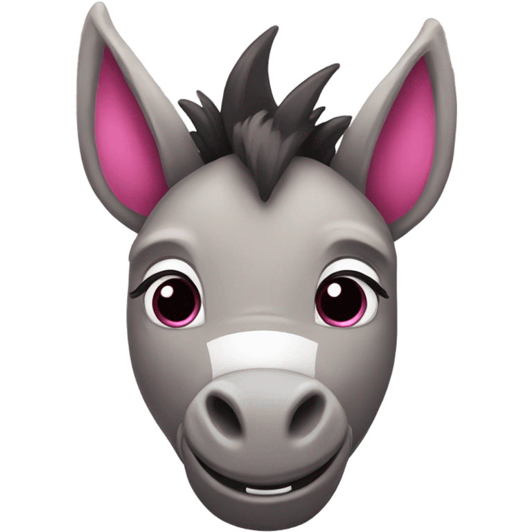 cute Donkey with dark pink dragon wings emoji