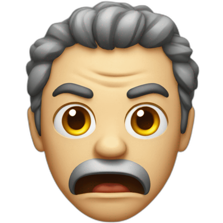 Funny looking angry human emoji