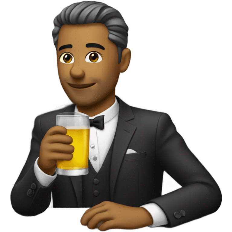 elegant business drinking emoji