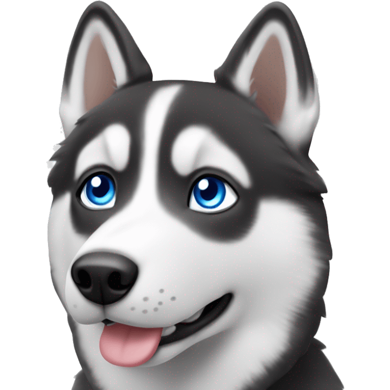 husky ￼ with blue eyes ￼ emoji