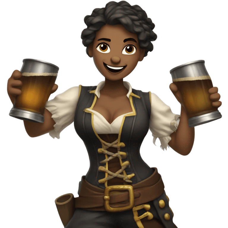 Drunk female pirate emoji