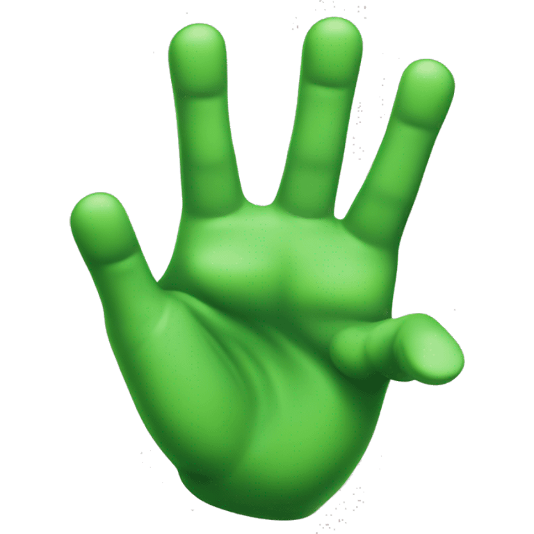 Green hand with 10 fingers emoji