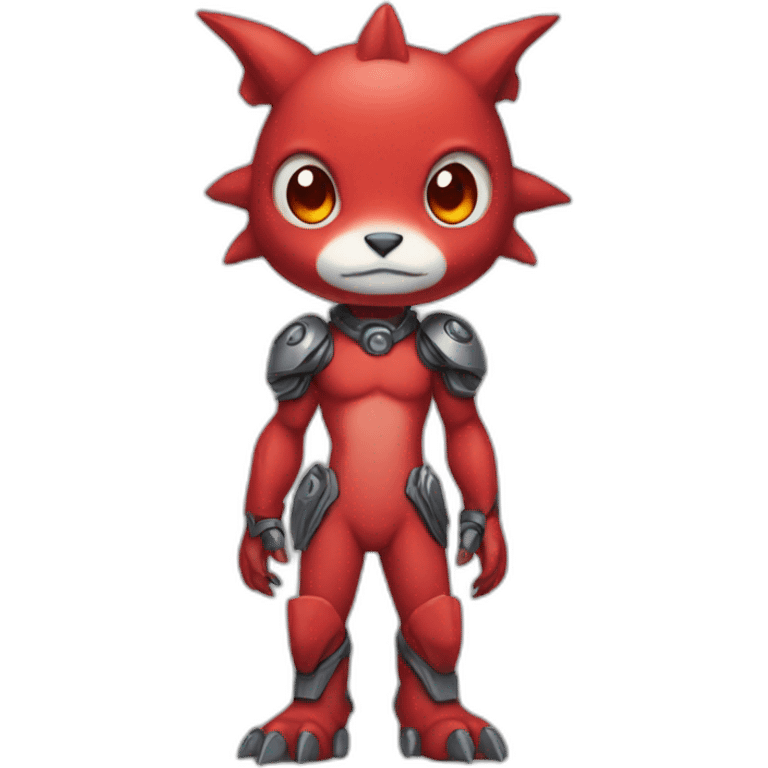 red baby Digimon creature full body emoji