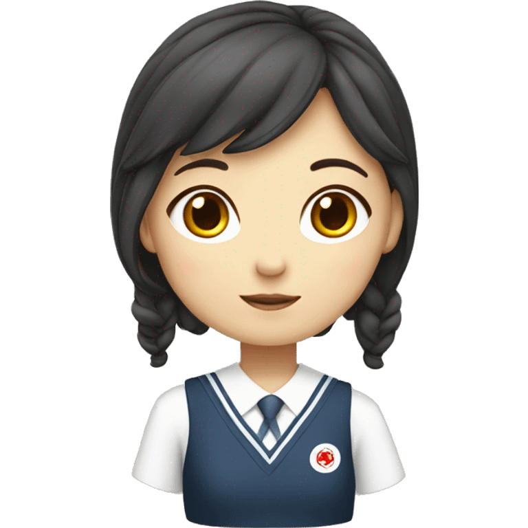 A girl wearing a Korean school uniform emoji