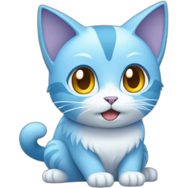 Sitting-bicolor-light-blue-cat-ice-pokemon emoji