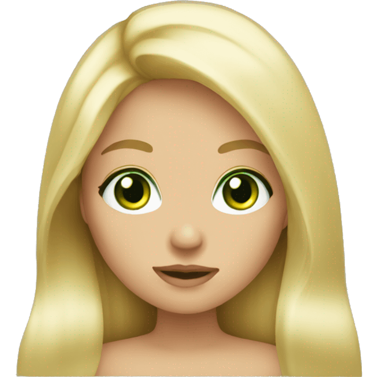 Blonde Long hair girl green eyes emoji