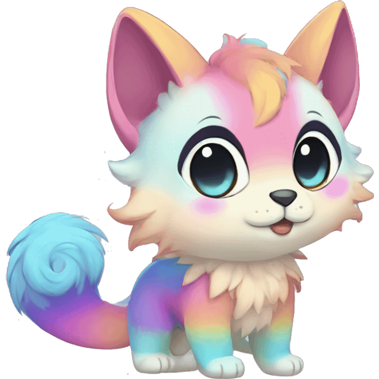 Kawaii colorful ethereal anthro fursona Fakemon emoji