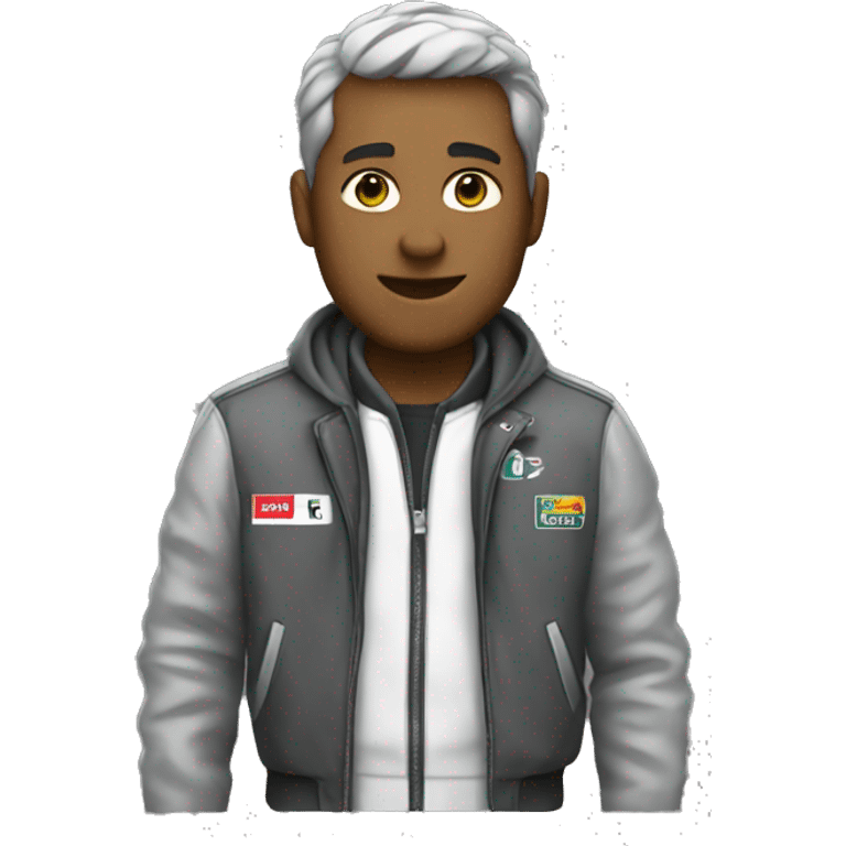 greyscale with F1 jacket emoji