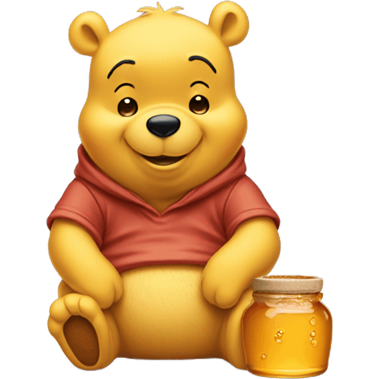 Winnie the Pooh with honey pot emoji