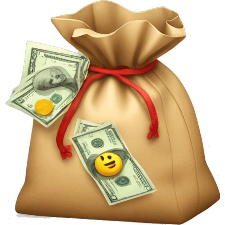 christmas bag with money emoji