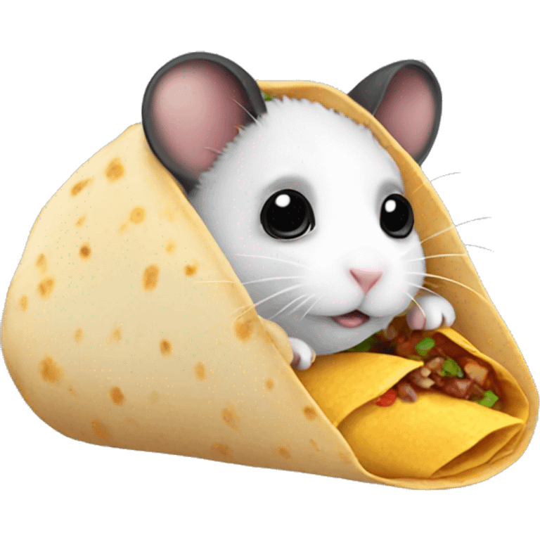 Black hamster in a burrito  emoji