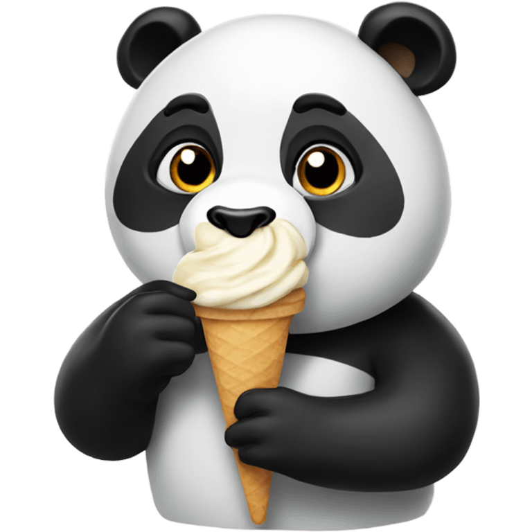 Panda eating ice creame emoji