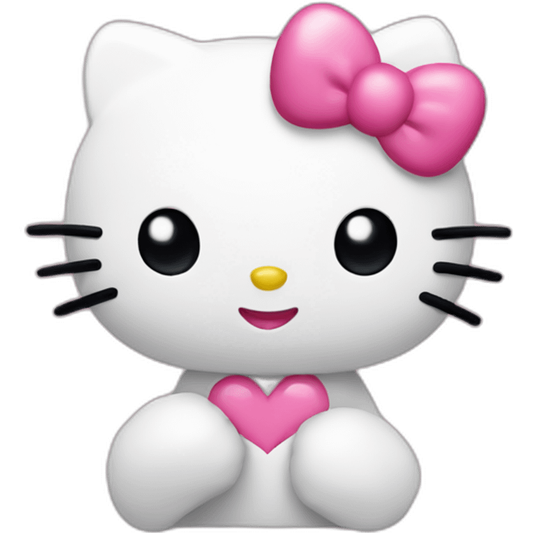 Hello kitty with pink hearts emoji