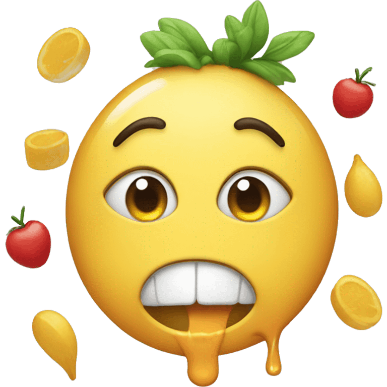 Happy tears with hungry emoji with food  emoji