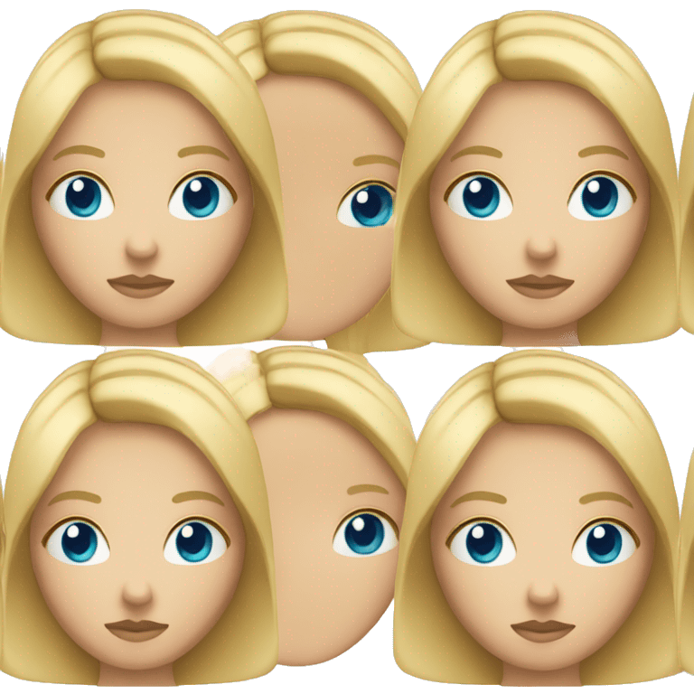 A blonde girl with blue eyes and straight hair emoji