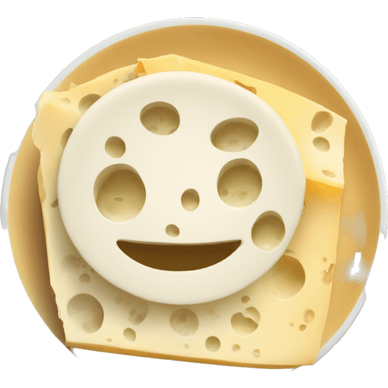 different cheeses with hidden faces on a plate emoji