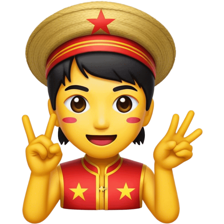 Cinematic Realistic V-pop Music Pop Culture Emoji, showcasing a modern, energetic representation of Vietnamese pop culture rendered with vivid textures and dynamic, colorful lighting. emoji