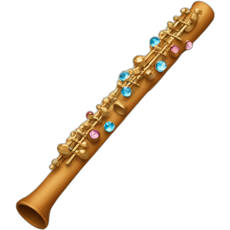 Wooden Flute with gems emoji